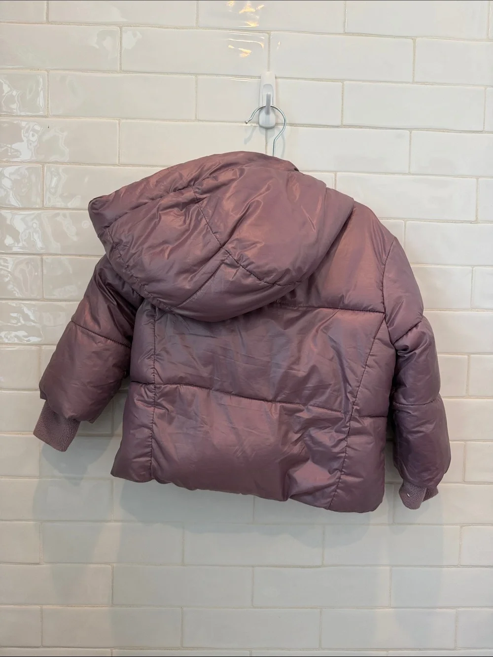 GAP Girls Hooded Puffer Jacket in Mauve